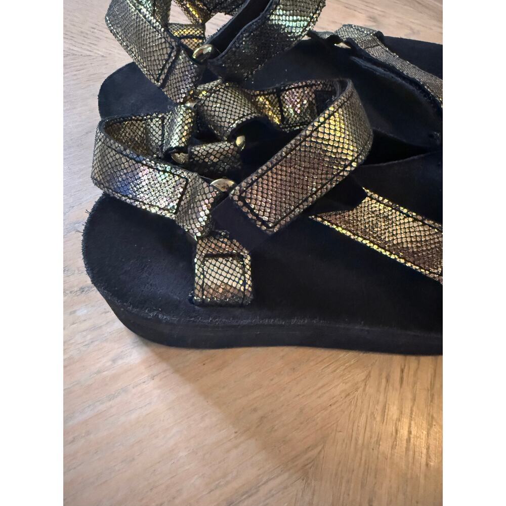 Teva Shiny Gold Strap Sandals - Picture 6 of 11